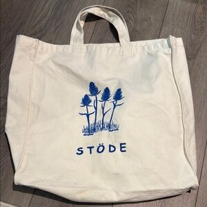 Stöde Canvas Tote Bag with Blue Design